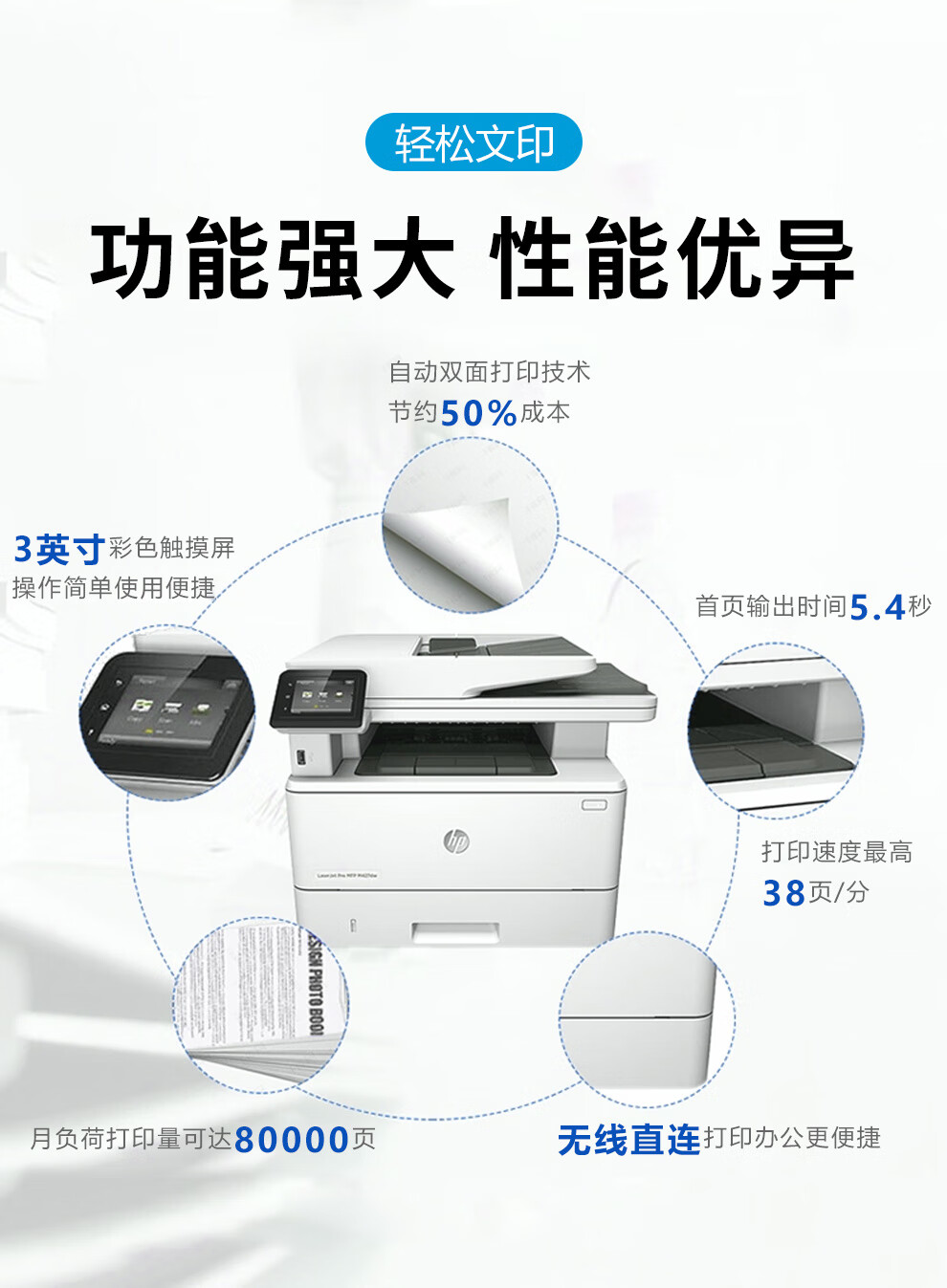 惠普 HP M427dw A4黑白激光一体机